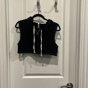 Cropped muscle tank with hood!